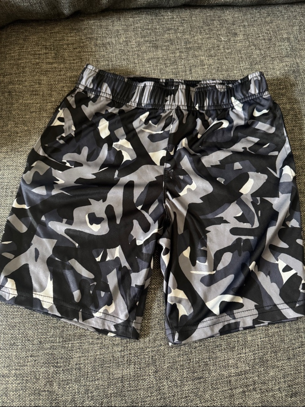 Athletic Works Black and Gray Drawstring Athletic Shorts